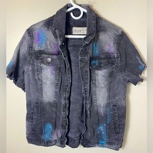 Spark Men’s Premium Denim Studio Collection short sleeve denim jacket. Medium